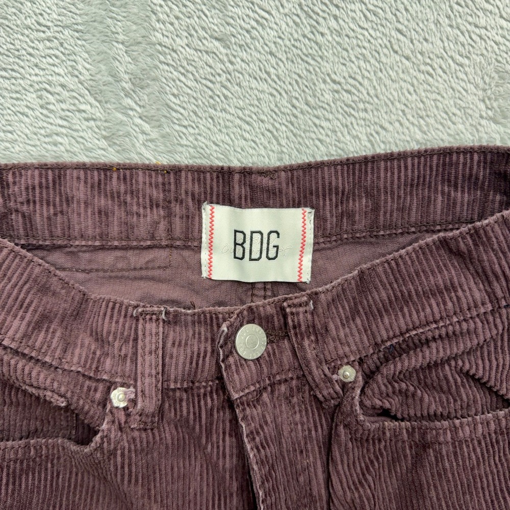 BDG Corduroy Pants Womens 26 Purple High & Wide Leg Ribbed Urban Outfitters - Picture 7 of 9